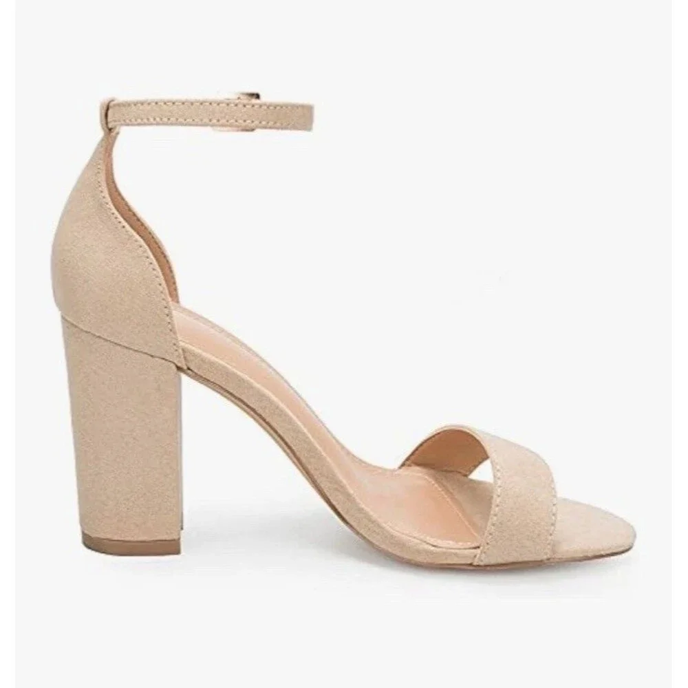 COASIS Women's Chunky Block Heels Open Toe Ankle Strap 3.5 Inch Heeled Sandals